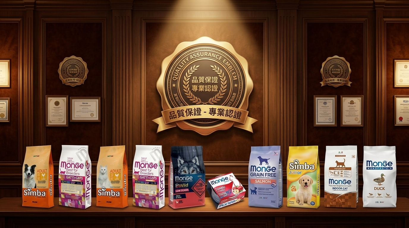 Monge 專業品質保證與國際認證標章，展現品牌嚴謹生產與安全承諾。