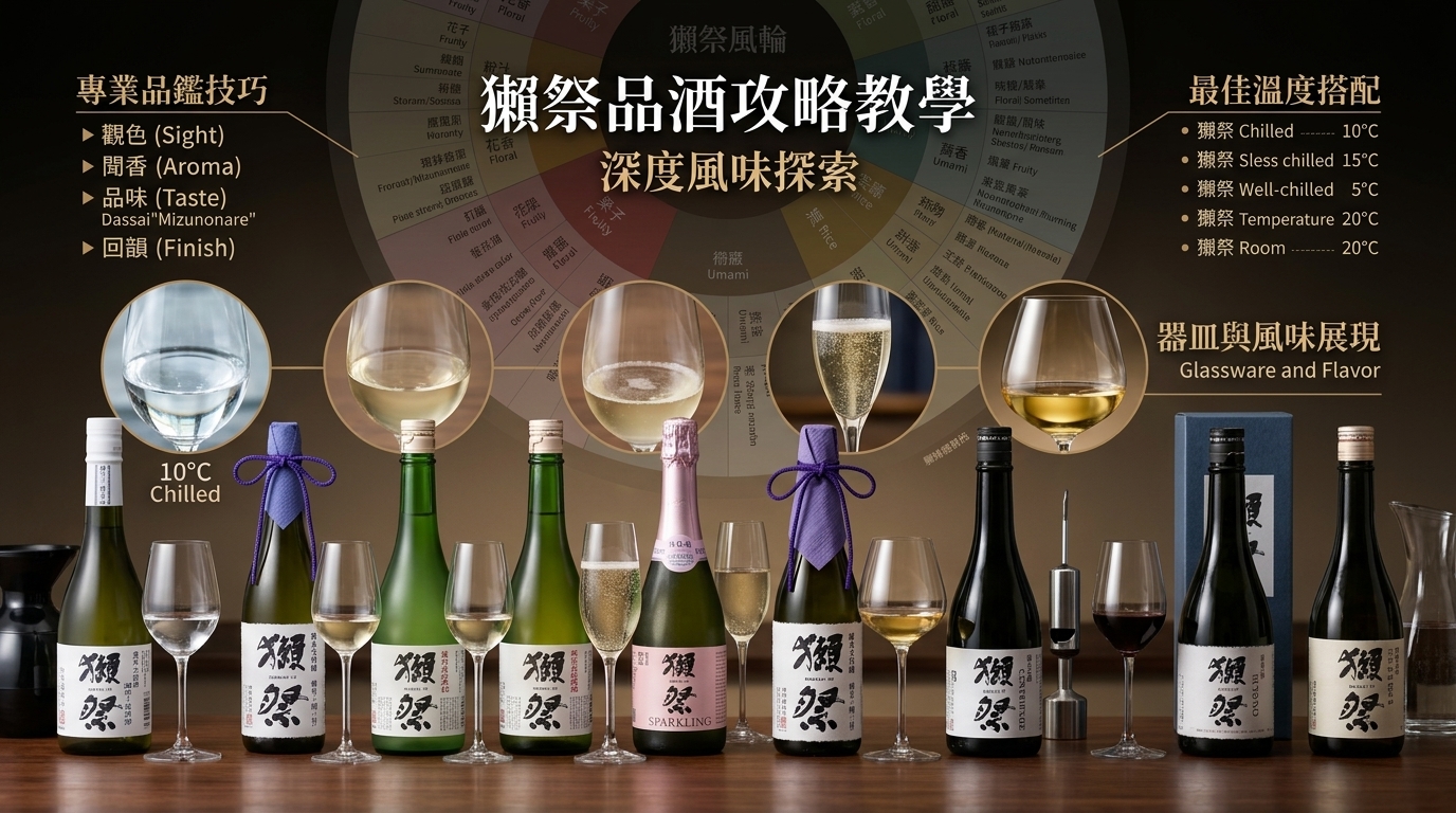 獺祭清酒品飲攻略教學:掌握專業品酒技巧與風味鑑賞方法。