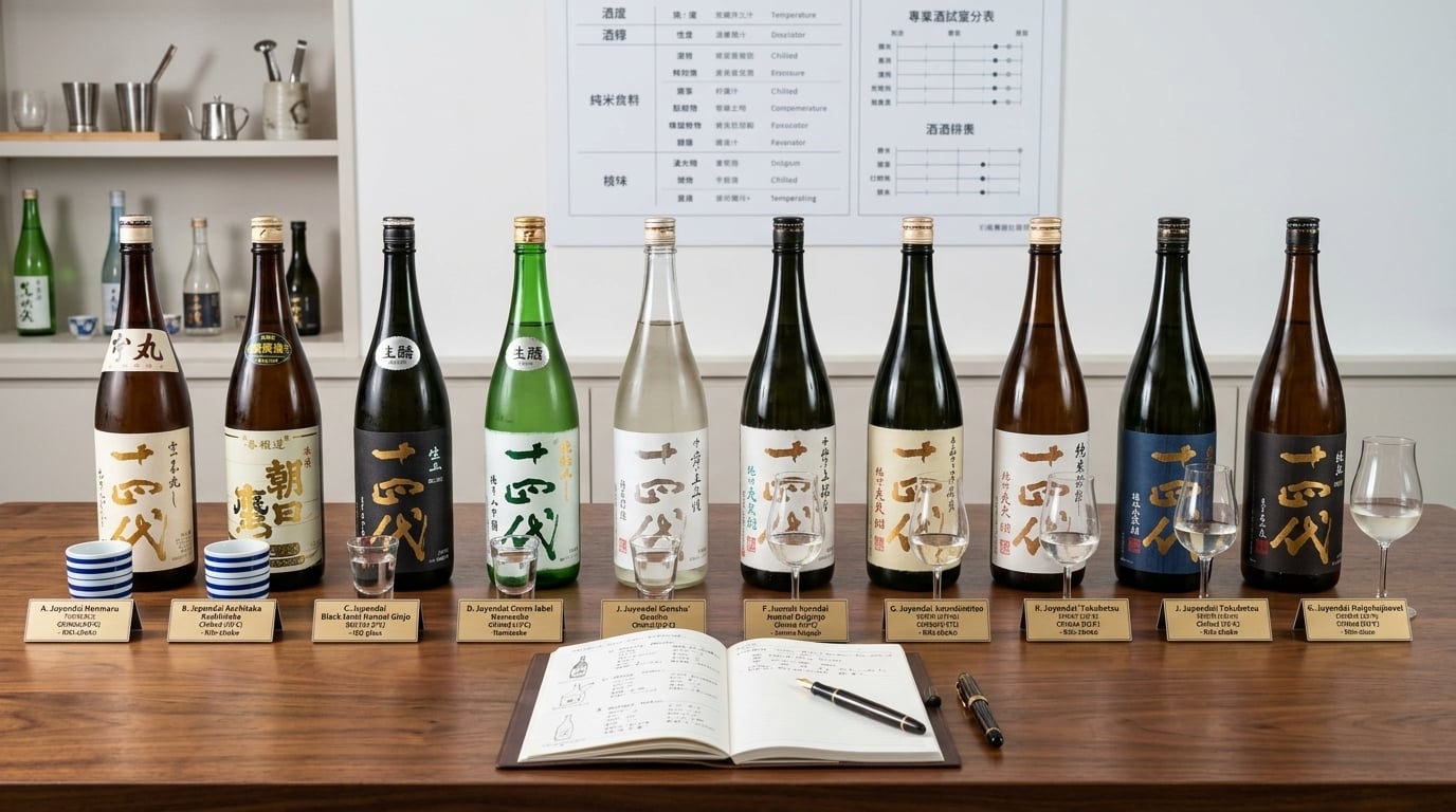 十四代清酒品酒攻略教學：專業品飲技巧與風味鑑賞方法指南。