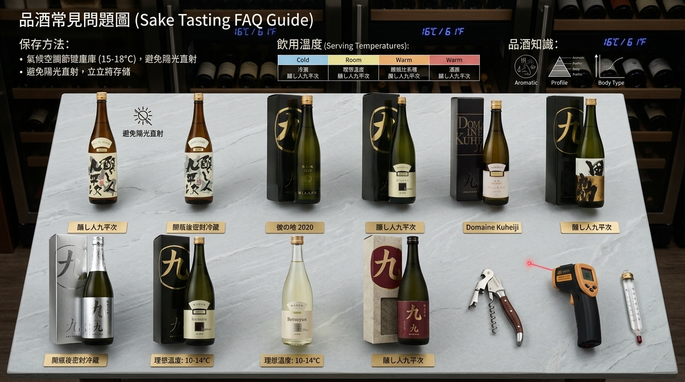 釀し人九平次 清酒常見問題：收錄保存方式、飲用溫度與品酒知識