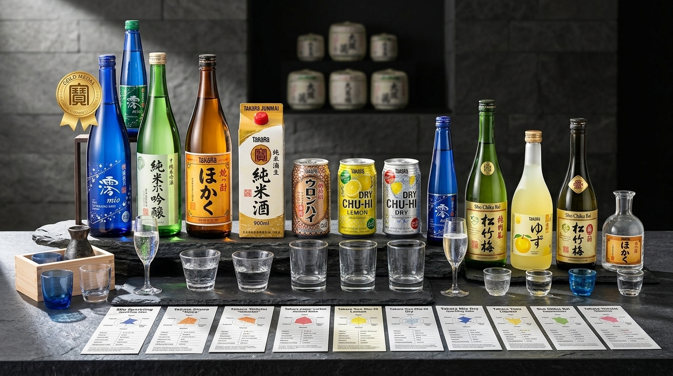 寶酒造酒款風味對照圖,展示不同產品特色差異與品鑑選購攻略。