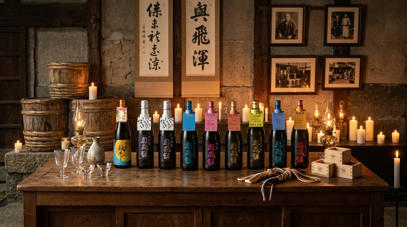 奧飛驒品牌故事形象照,呈現百年酒藏歷史傳承與職人釀酒精神。