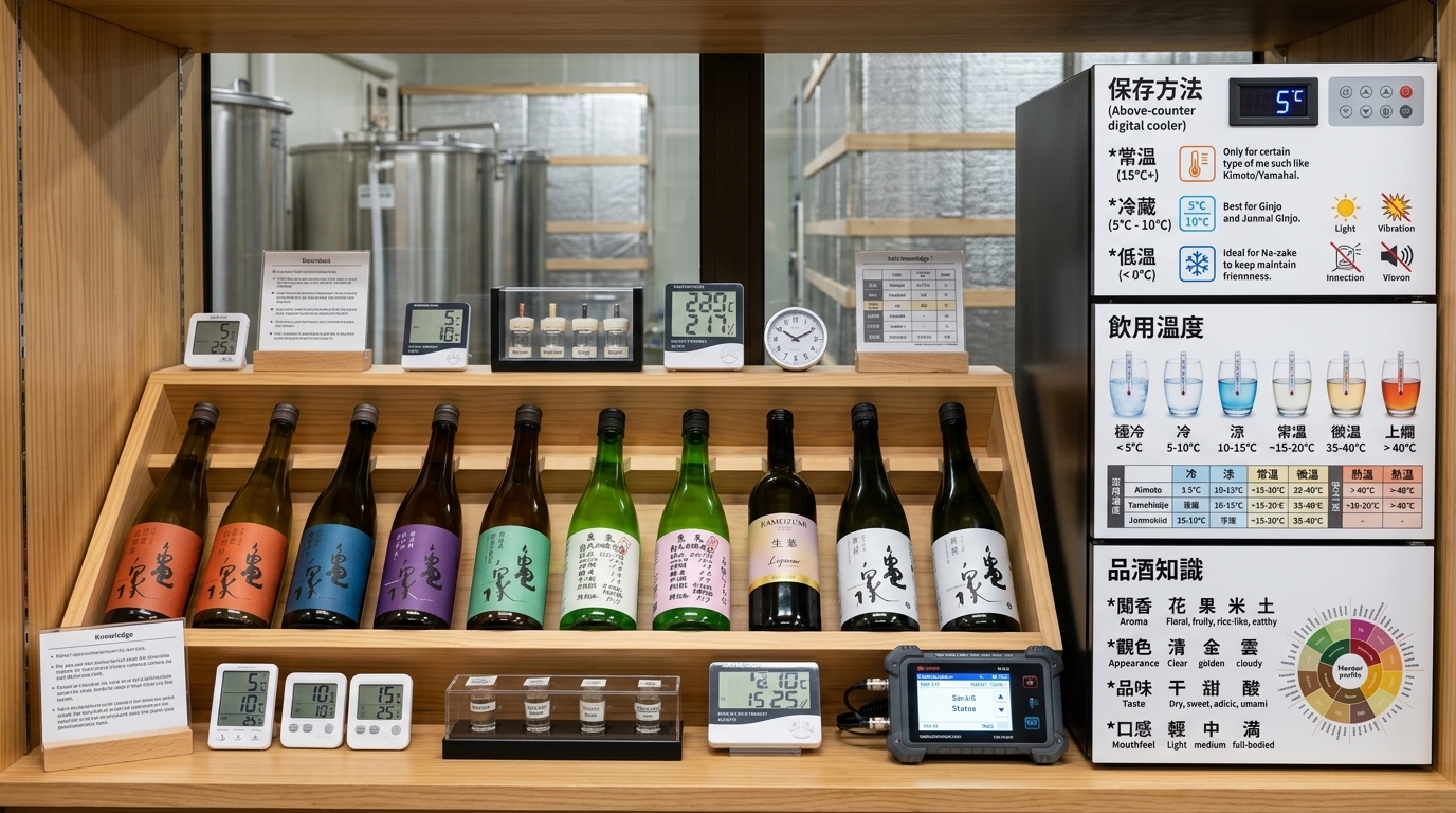 龜泉清酒品飲指南：收錄保存方法、飲用溫度與專業品酒知識。