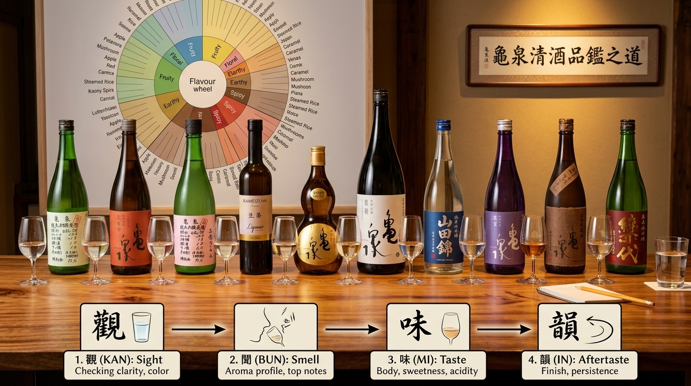 龜泉清酒品飲攻略：專業品酒技巧與風味鑑賞方法教學。