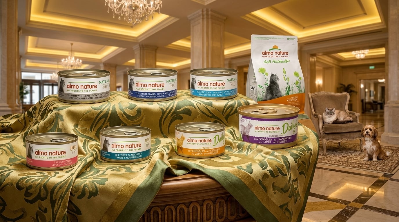 Almo Nature 品牌旗艦形象，呈現高品質天然寵物食品的專業理念與故事。