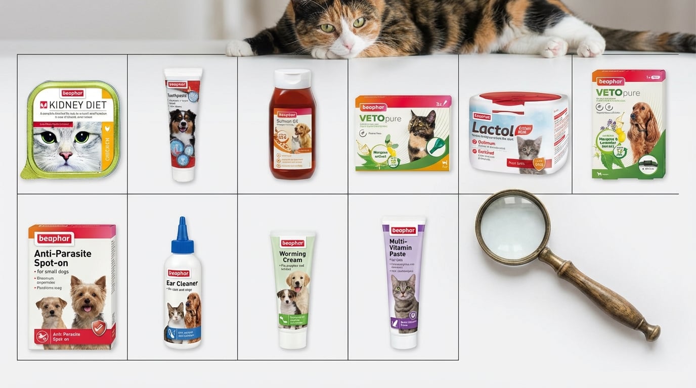 BEAPHAR 寵物護理系列選購攻略對比圖，助您快速了解產品差異並做出明智選擇。