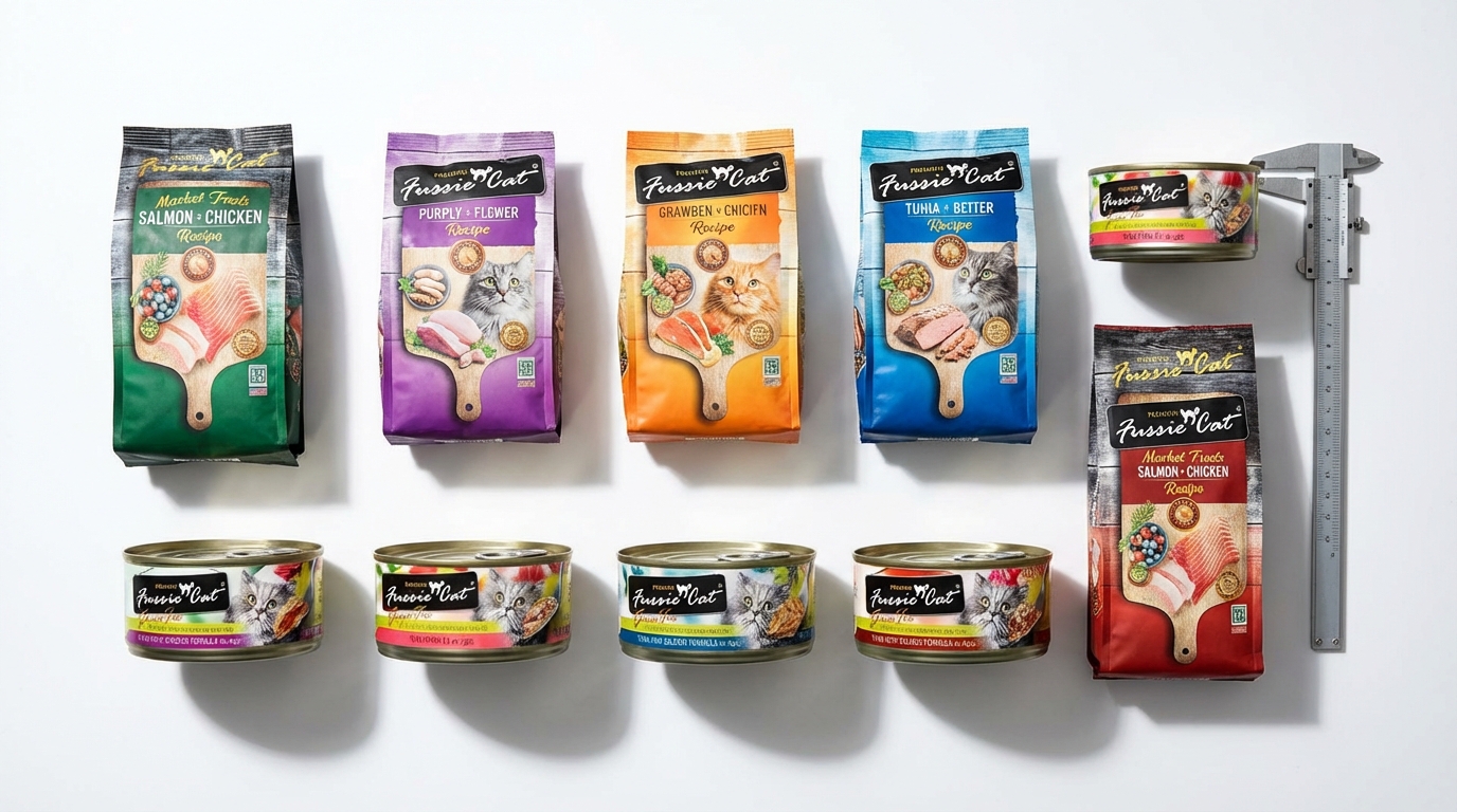 Fussie Cat 高竇貓貓罐頭選購攻略對比圖,幫助飼主輕鬆挑選最合適的產品。