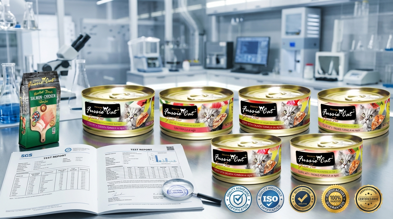 Fussie Cat 高竇貓專業品質認證與食安保證,為貓咪提供最安心的品質承諾。