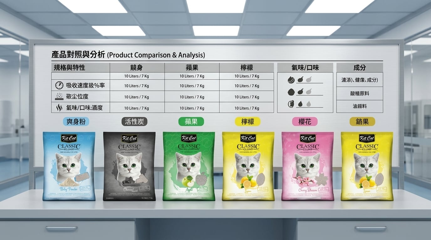 Kit Cat 產品選購攻略，提供詳細規格比較對照圖，協助消費者做出明智選擇。