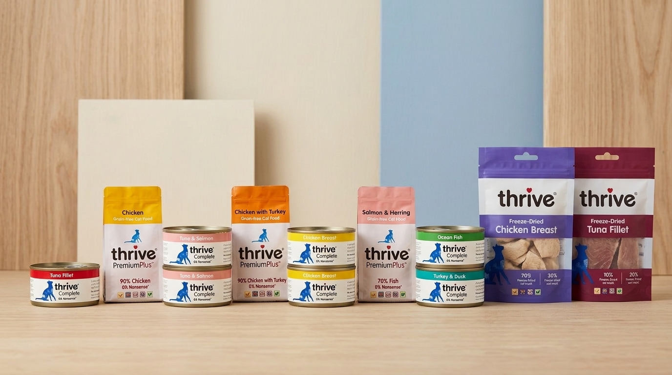 Thrive 脆樂芙 寵物營養主食罐系列，提供全方位均衡營養，專業寵物食品選購攻略。