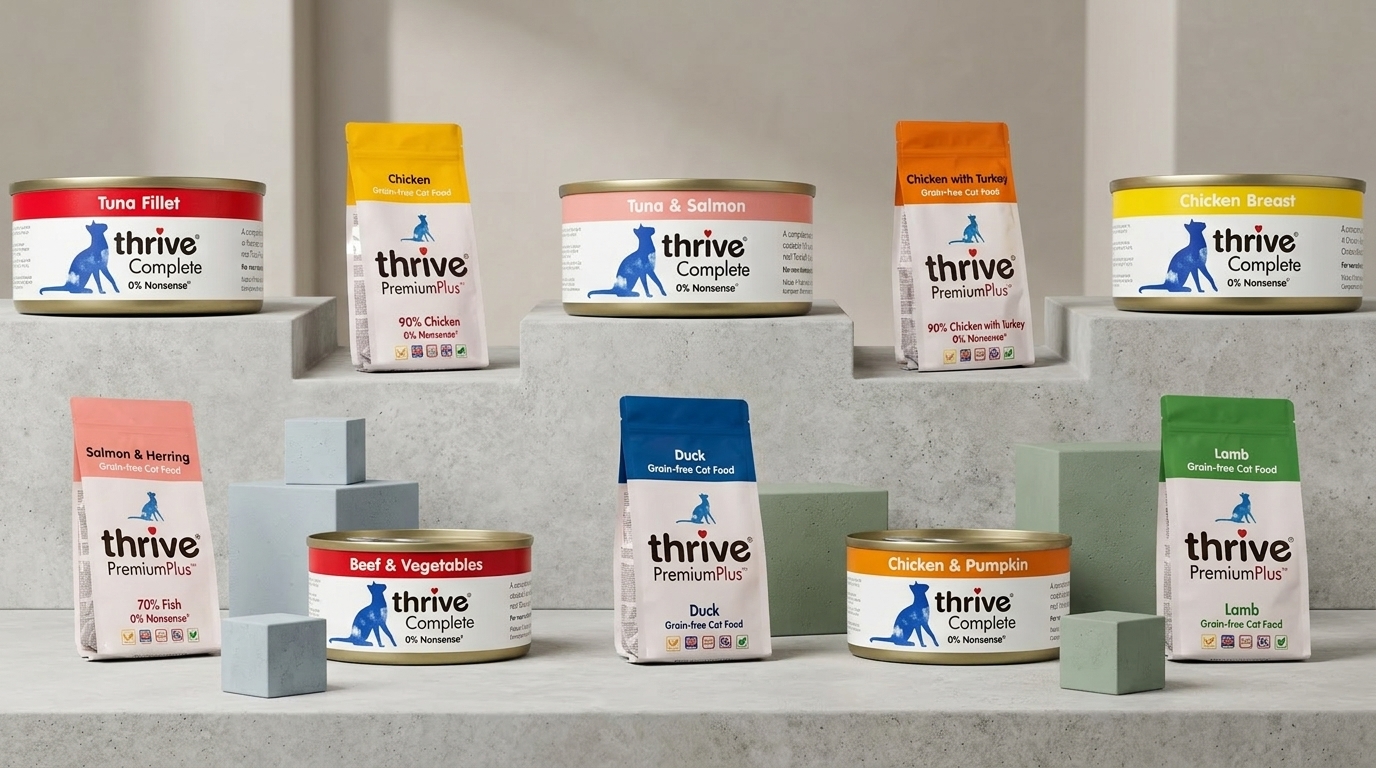 Thrive 脆樂芙 貓用主食罐系列 均衡營養成貓幼貓適用
Thrive 脆樂芙 犬用凍乾零食 高純度肉含量寵物零食推薦
Thrive 脆樂芙 天然寵物主食罐 專業營養配方選購指南