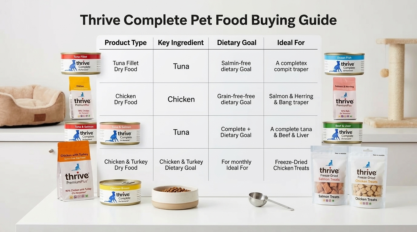 Thrive 脆樂芙 寵物食品選購攻略，對比產品特色差異，助您輕鬆做出明智選擇。