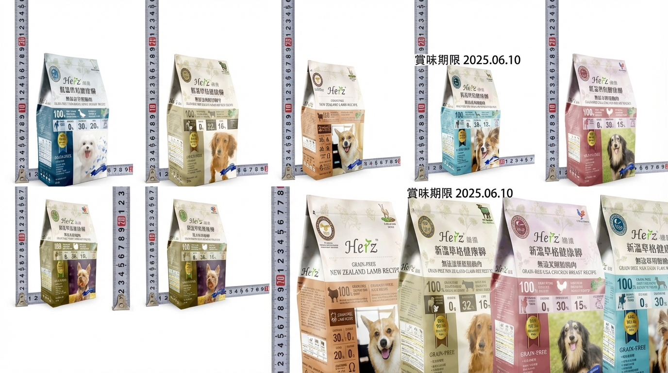 Herz赫緻 寵物食品選購攻略，全系列產品規格比較對照圖，助您做出明智選擇。