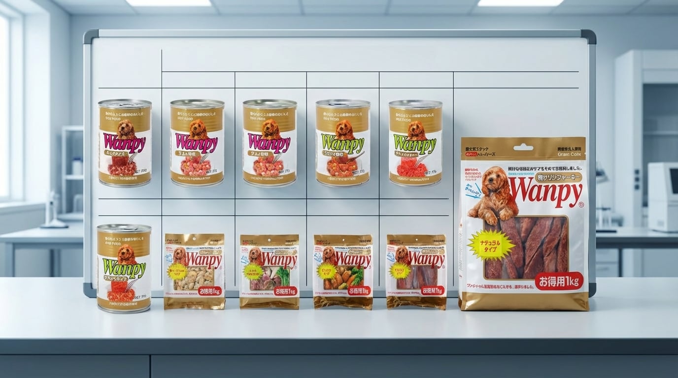 Wanpy 寵物零食選購攻略對比圖,分析產品特色,助您輕鬆做出明智選擇。