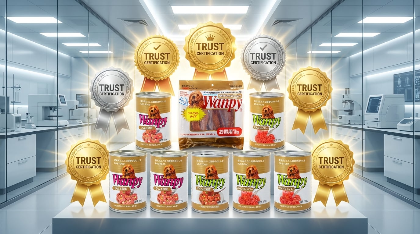 Wanpy 寵物食品品質保證,榮獲多項國際專業認證,提供消費者安心信賴的選擇。