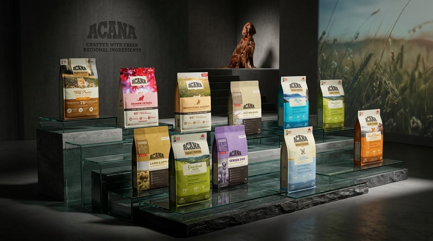 ACANA 品牌旗艦形象照，展現高端寵物食品故事與頂級營養的品牌精神。