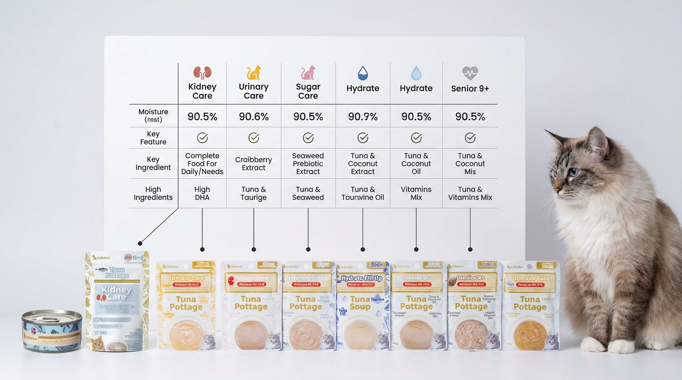 Astkatta 貓咪主食罐系列選購攻略，產品特點對照幫助您輕鬆挑選。