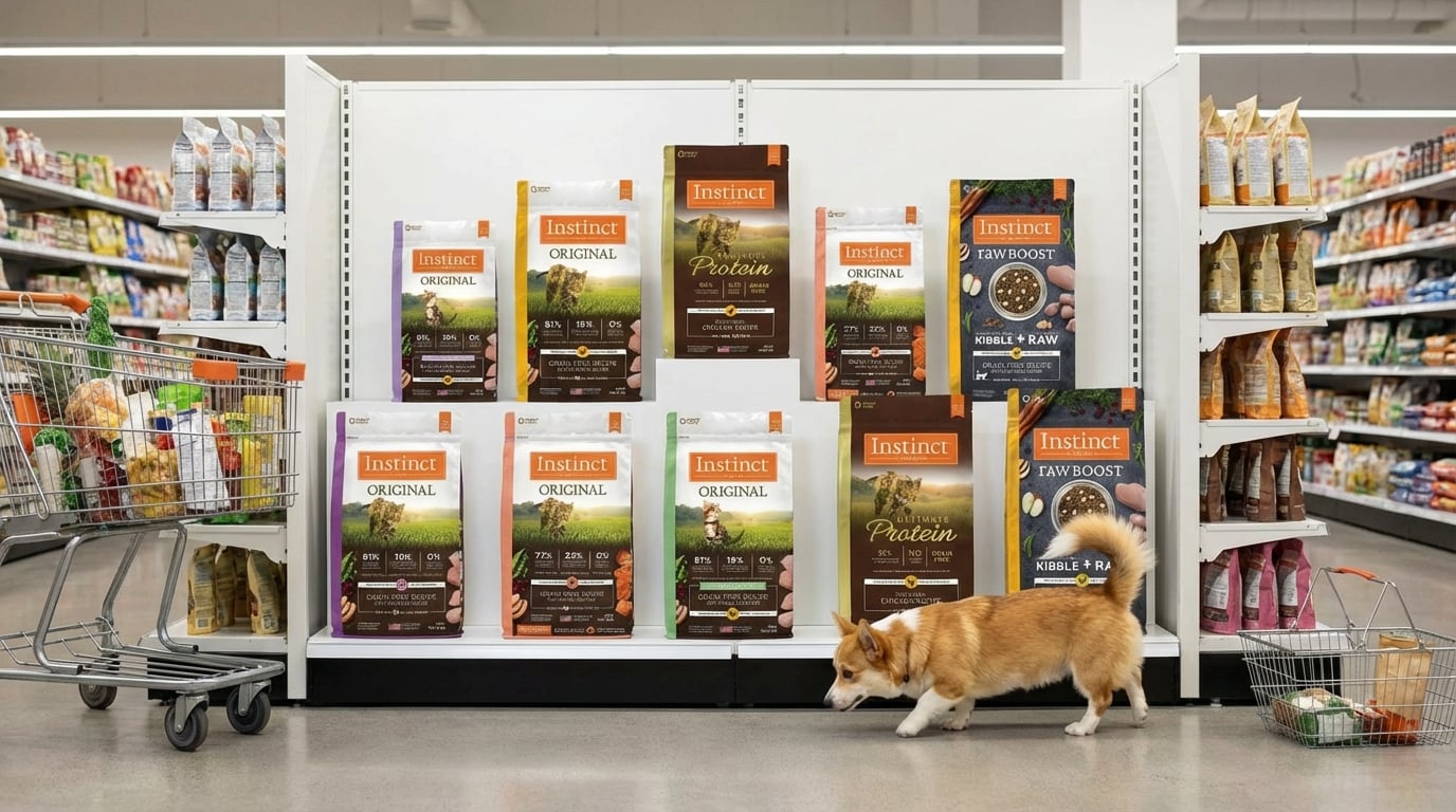 Instinct 本能全系列產品分類導覽,快速瀏覽貓狗天然糧與生食餐多元選購指南。