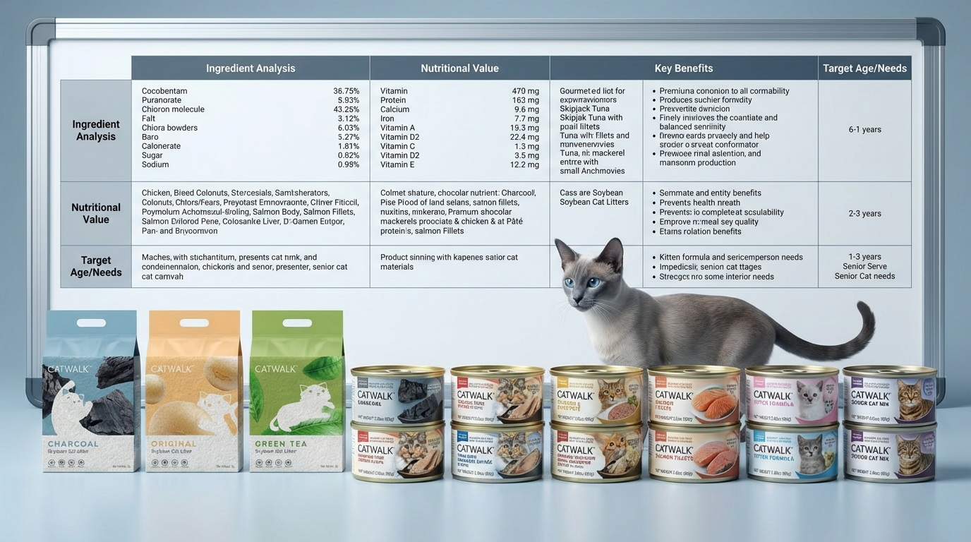 CATWALK 產品規格比較對照圖，協助消費者快速掌握差異並做出明智選購。