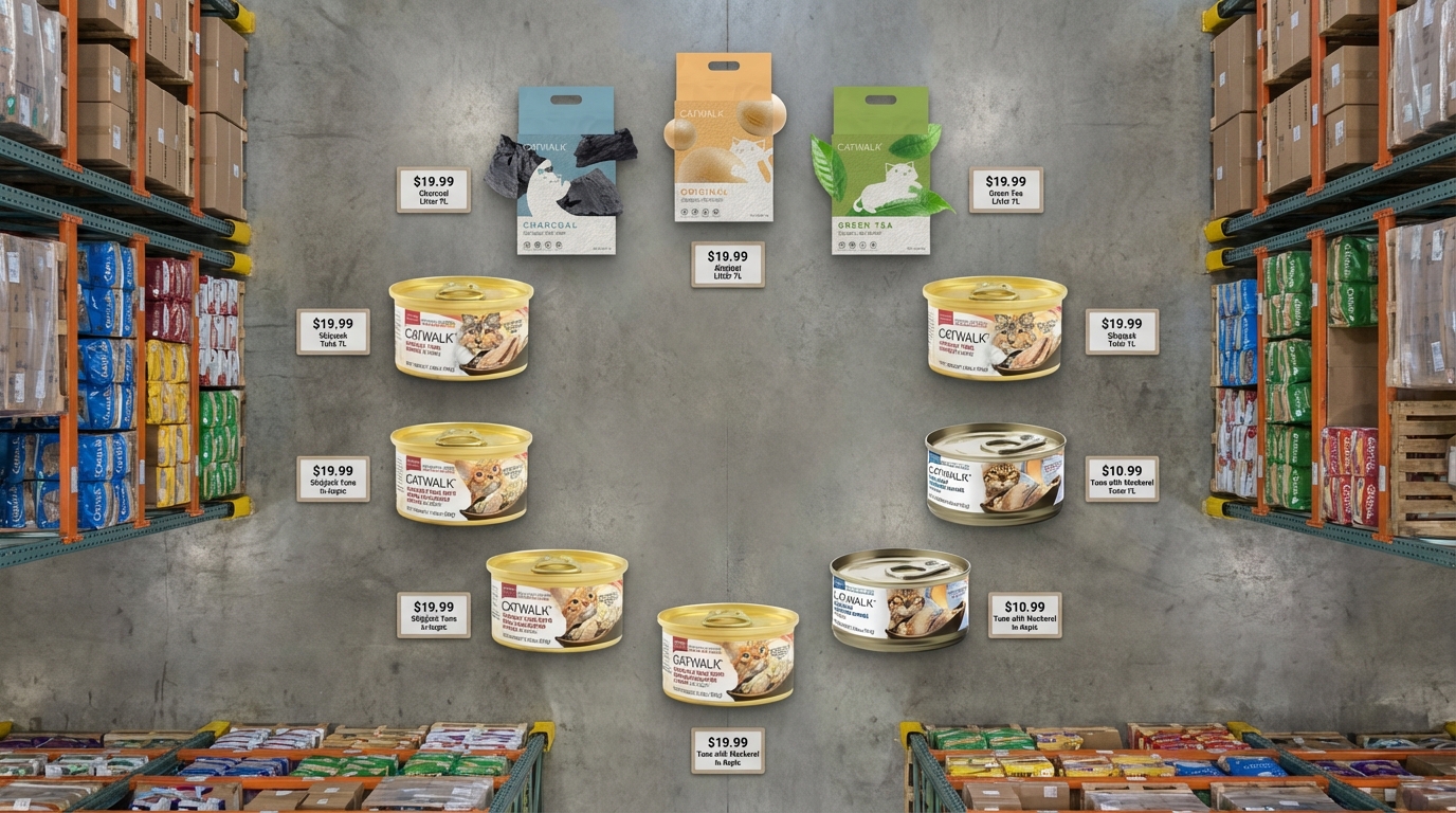 CATWALK 產品分類導覽圖，清晰展示多元產品線與熱銷系列選購指南。