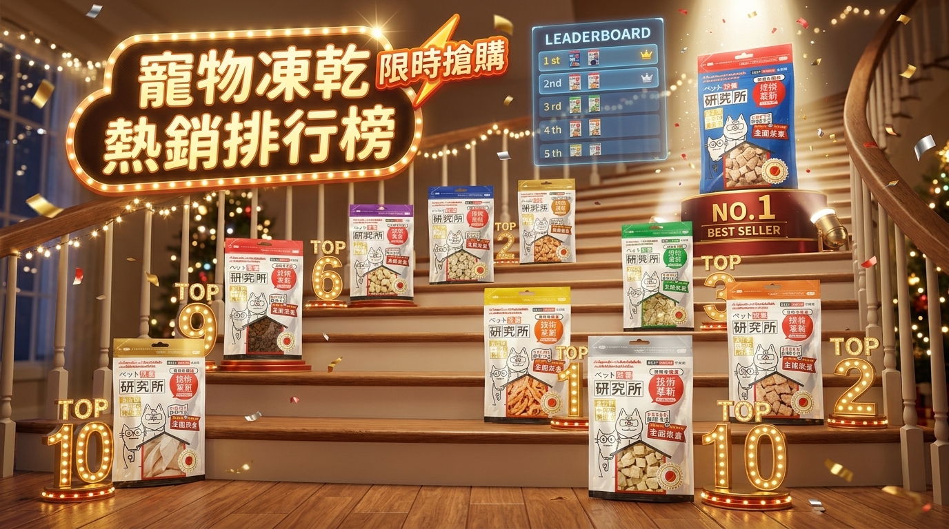 Pet Lab 栄養研究所 熱銷排行榜，呈現多款超人氣寵物營養品銷量冠軍。