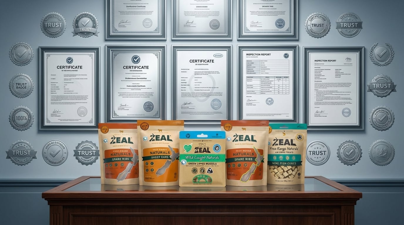 ZEAL 品牌專業認證與品質保證書展示，提供消費者安心可靠的購物保障。