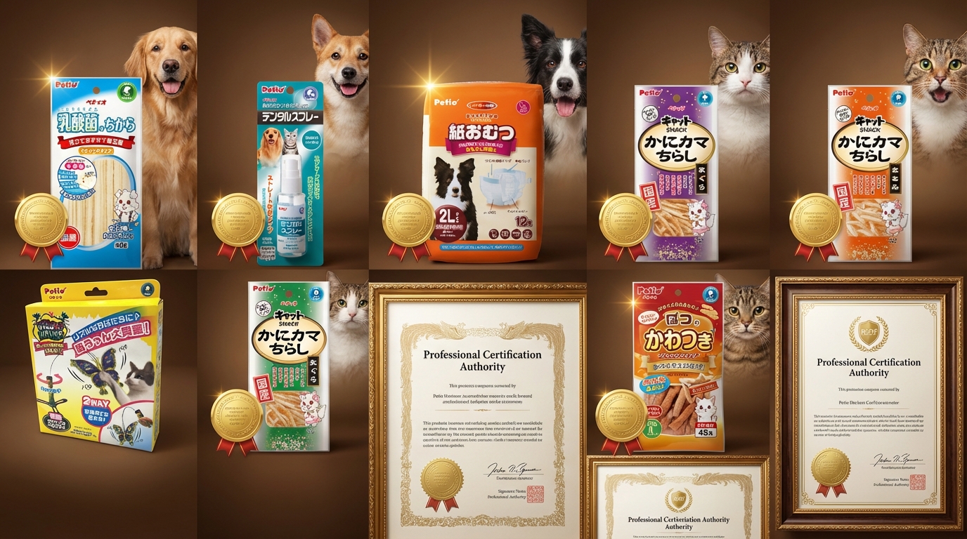 Petio 寵物用品品質保證與專業認證，展現品牌對產品安全與品質的承諾。