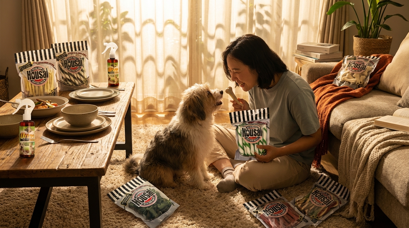 Housai 居家美學用品實際使用情境，展示產品功能與日常生活應用示範。