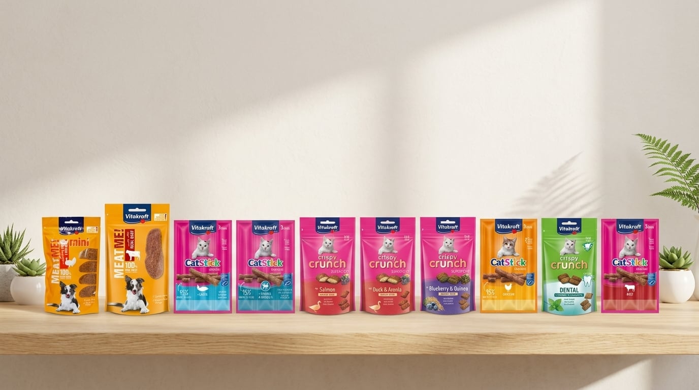 Vitakraft 專業寵物零食與營養食品，提供高品質貓狗點心之電商選購指南。