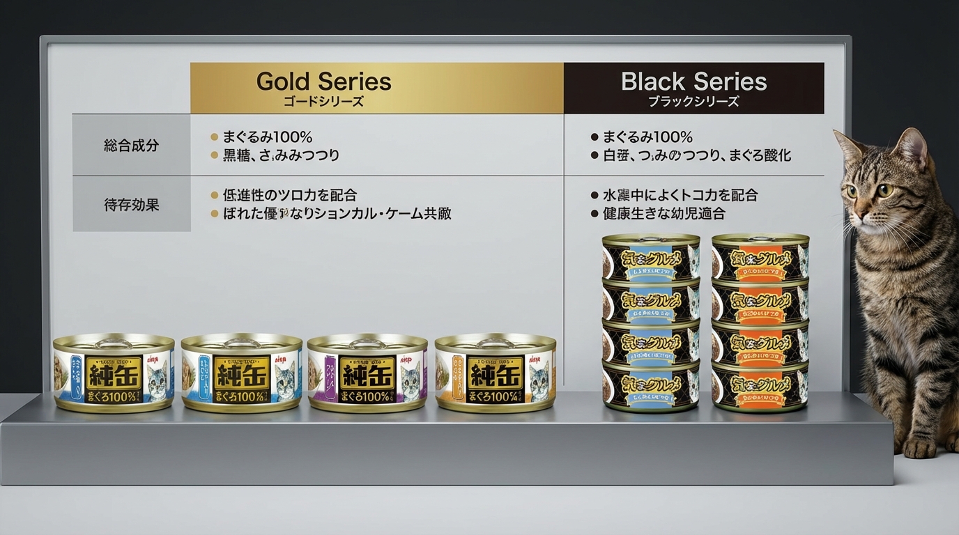 AIXIA 愛喜雅全系列貓罐頭挑選指南，產品功能對照表助您做出明智選擇。