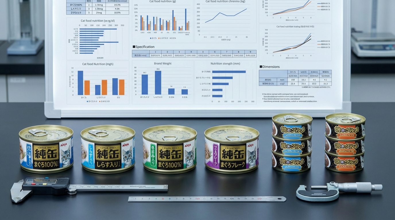 AIXIA 愛喜雅 貓罐頭系列選購攻略對比圖，提供產品差異分析與挑選建議。