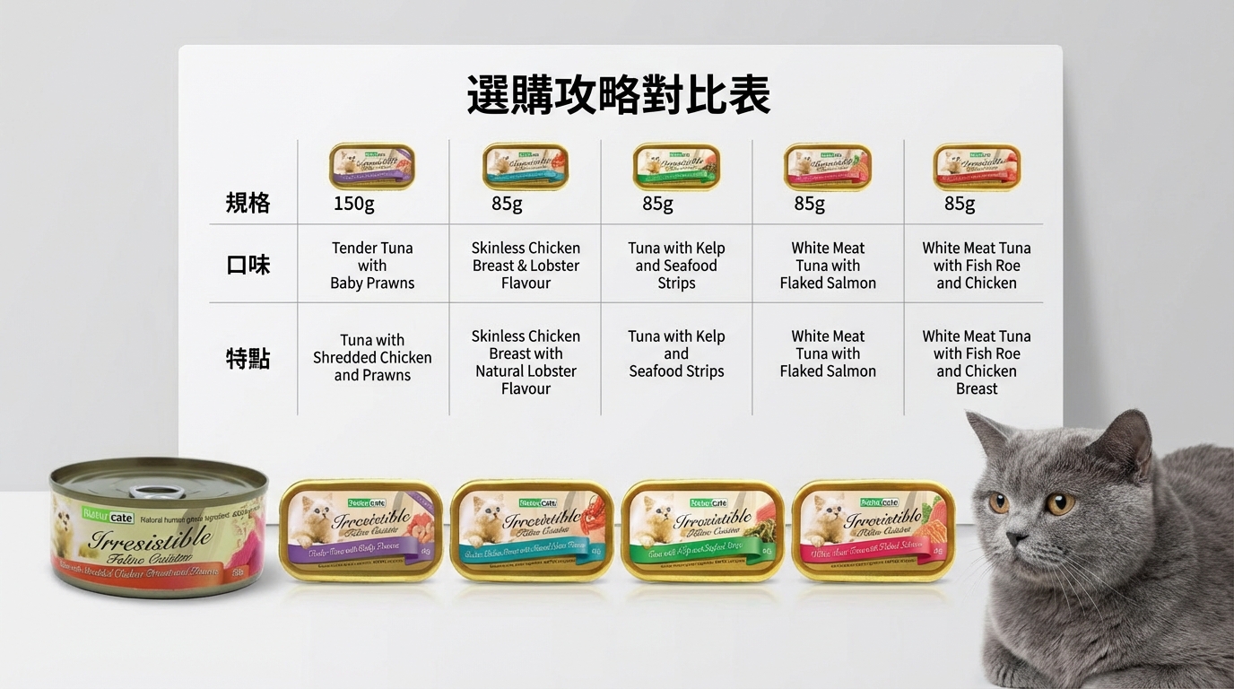 Naturcate 產品選購攻略對比圖，幫助消費者快速了解差異並做出明智選擇。