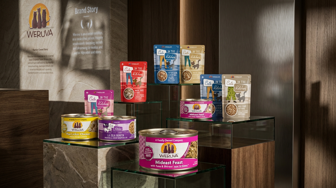 WeRuVa 頂級寵物食品品牌旗艦形象照，展現高端質感與核心品牌故事理念。