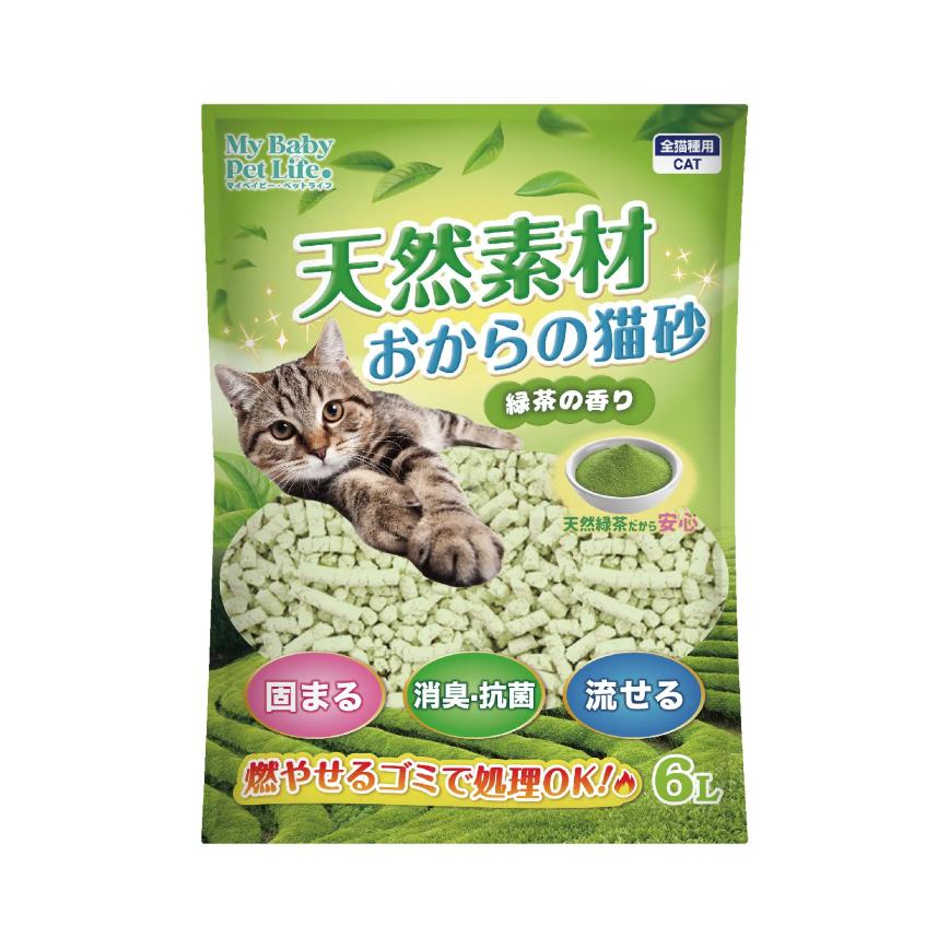 My Baby Pet Life 天然 豆腐貓砂 綠茶香味 6L (90702009)