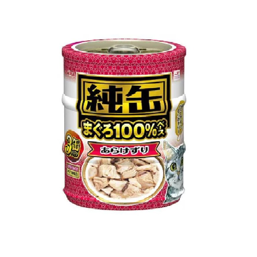 日本AIXIA 愛喜雅 貓罐頭 純缶系列 吞拿魚碎 65g 3缶入 (紅) (JMY3-22) (TBS)