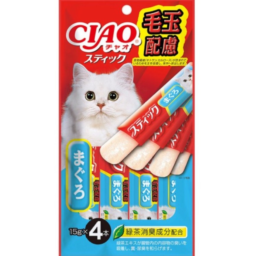 CIAO 貓零食 日本啫喱果凍棒 まぐろ 毛玉配慮金槍魚味 60g (紅淺藍令) (TSC-126)