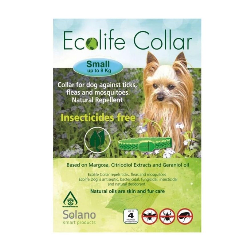 Ecolife Collar 小型犬用天然驅蚤頸帶 藍色 (EC099B)