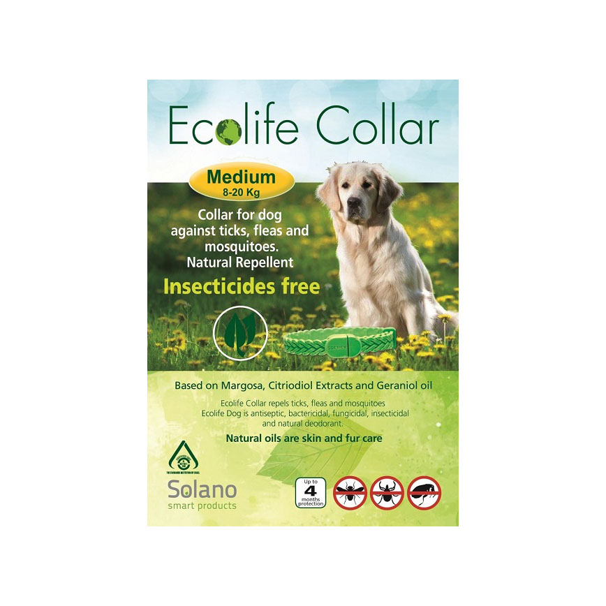 Ecolife Collar 中型犬用天然驅蚤頸帶 藍色 (EC105B)