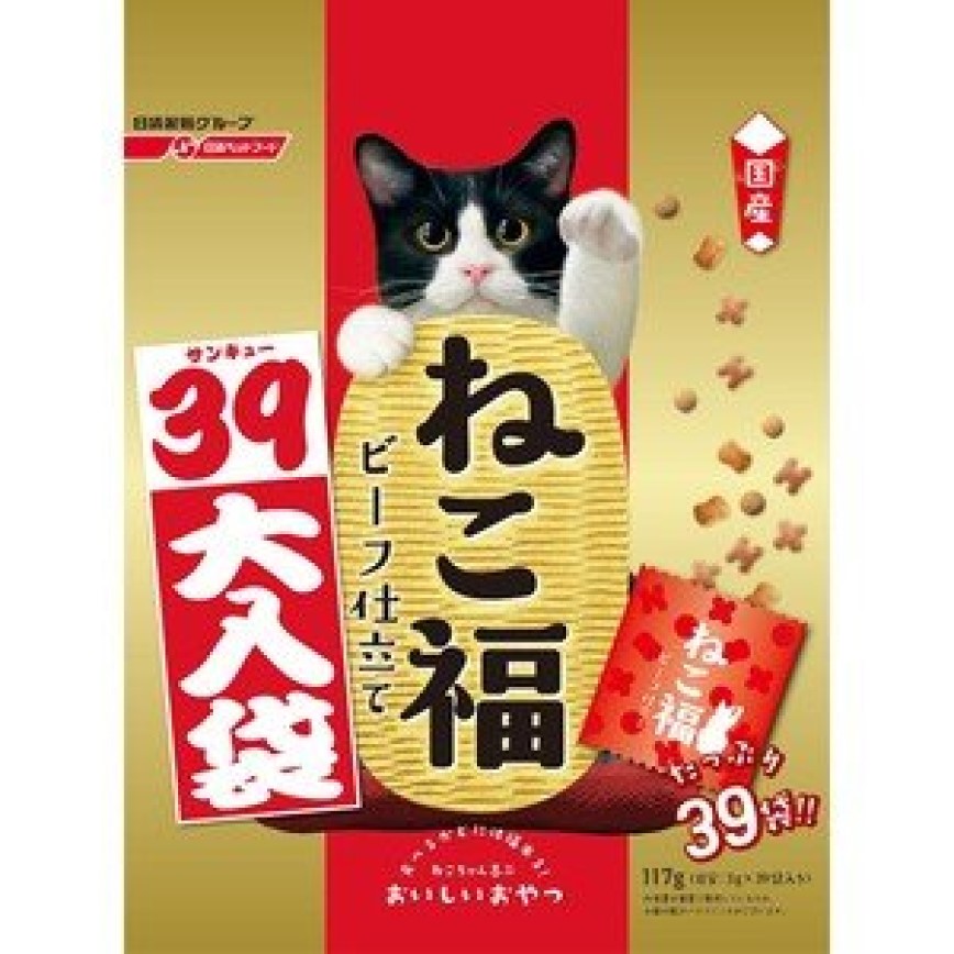 日本Petline 貓脆餅福袋 牛肉味 117g (3g*39袋入) (金紅)