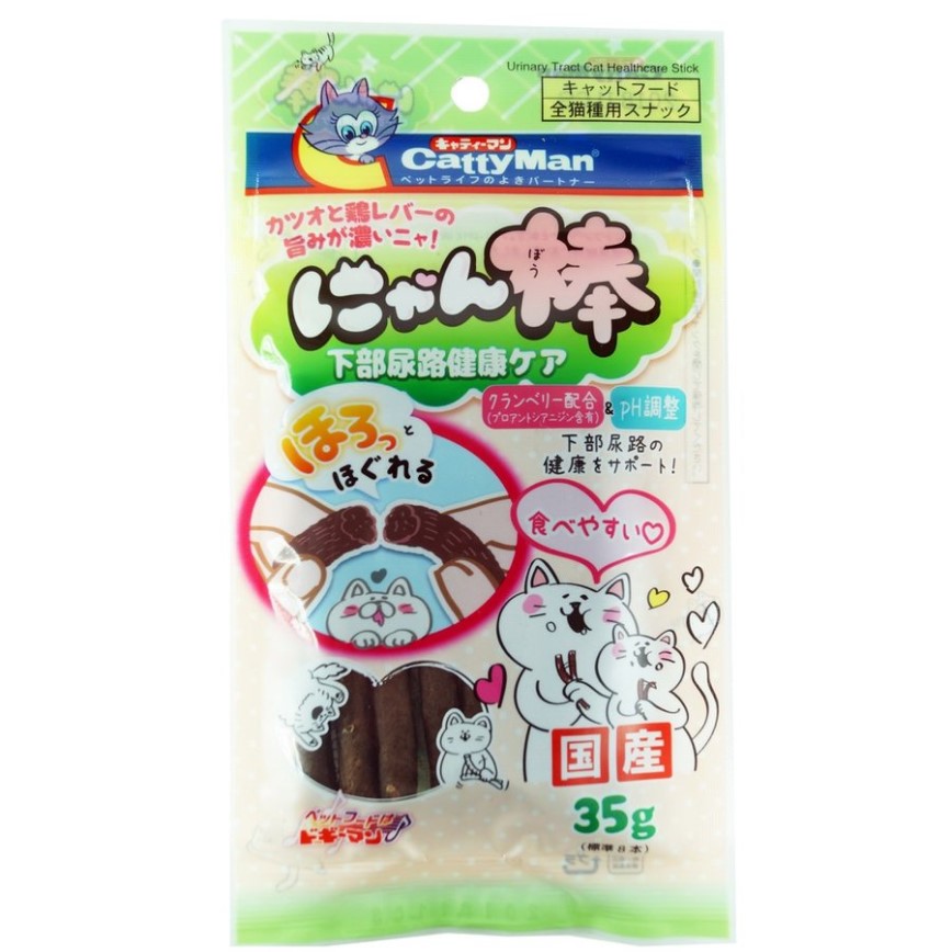 日本CattyMan 下部尿道健康肉條 鰹魚及雞肝味 35g (TBS)