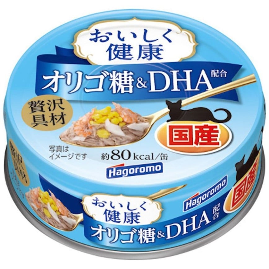 日本Hagoromo 貓罐頭 腸胃及DHA配方 混合海鮮味 70g (藍)