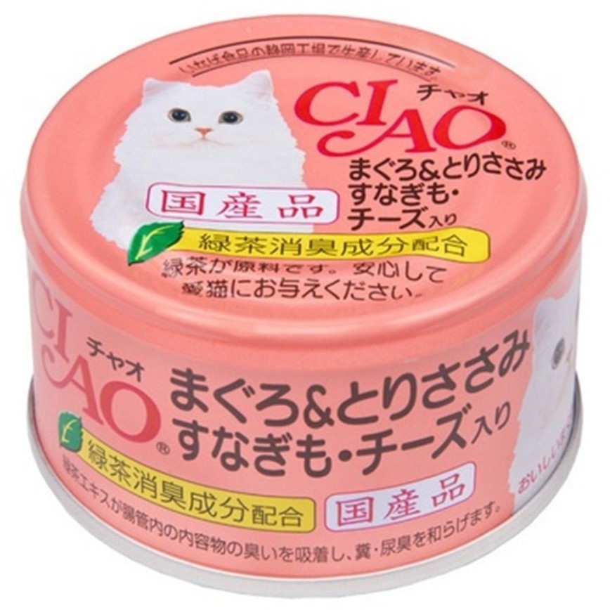 CIAO 貓罐頭 吞拿魚+芝士雞肝 85g (粉紅) (A-22)