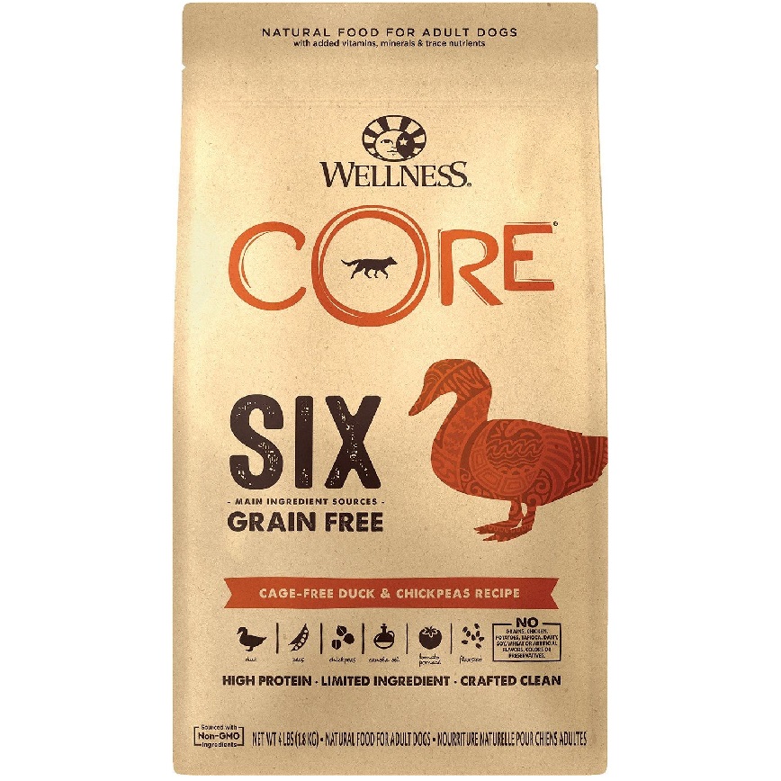 WELLNESS CORE 狗糧 SIX 無穀物 單一蛋白質抗敏配方 鴨肉 22lb (88005)