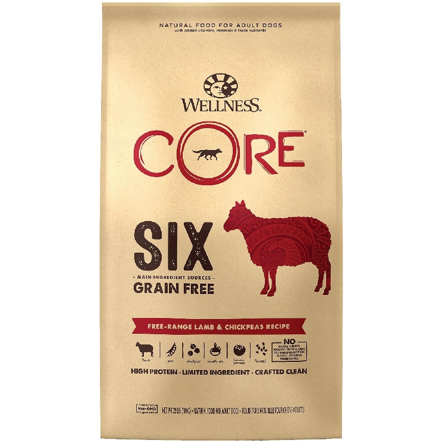WELLNESS CORE 狗糧 SIX 無穀物 單一蛋白質抗敏配方 羊肉 22lb (88002) (停售)
