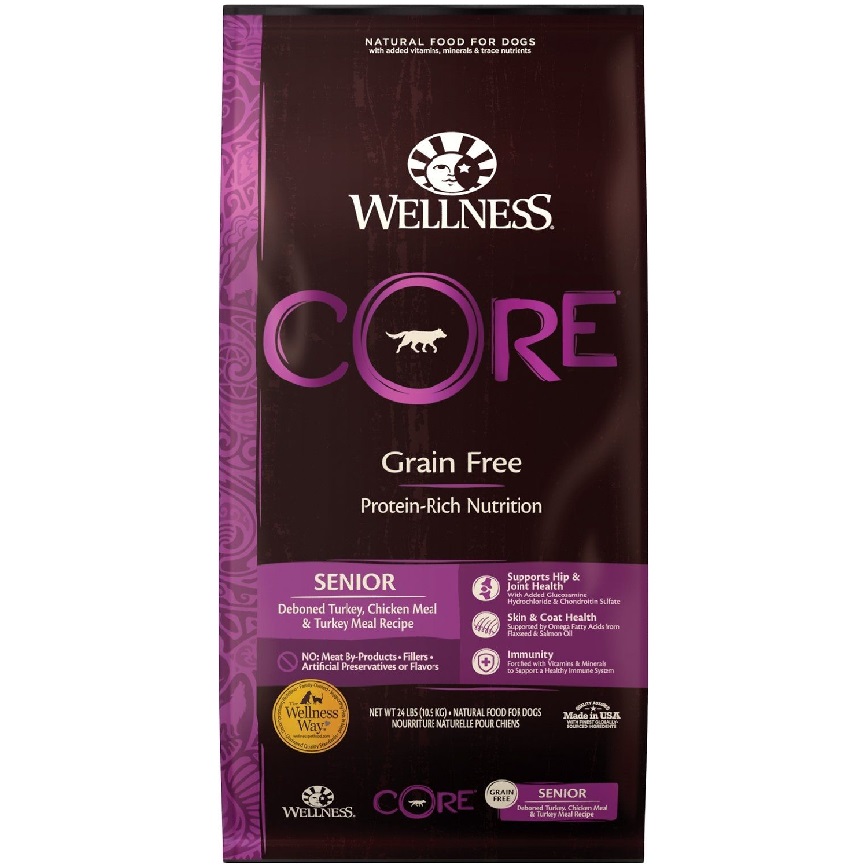 WELLNESS CORE 狗糧 無穀物 老犬配方 去骨雞及火雞 22lb (88453)