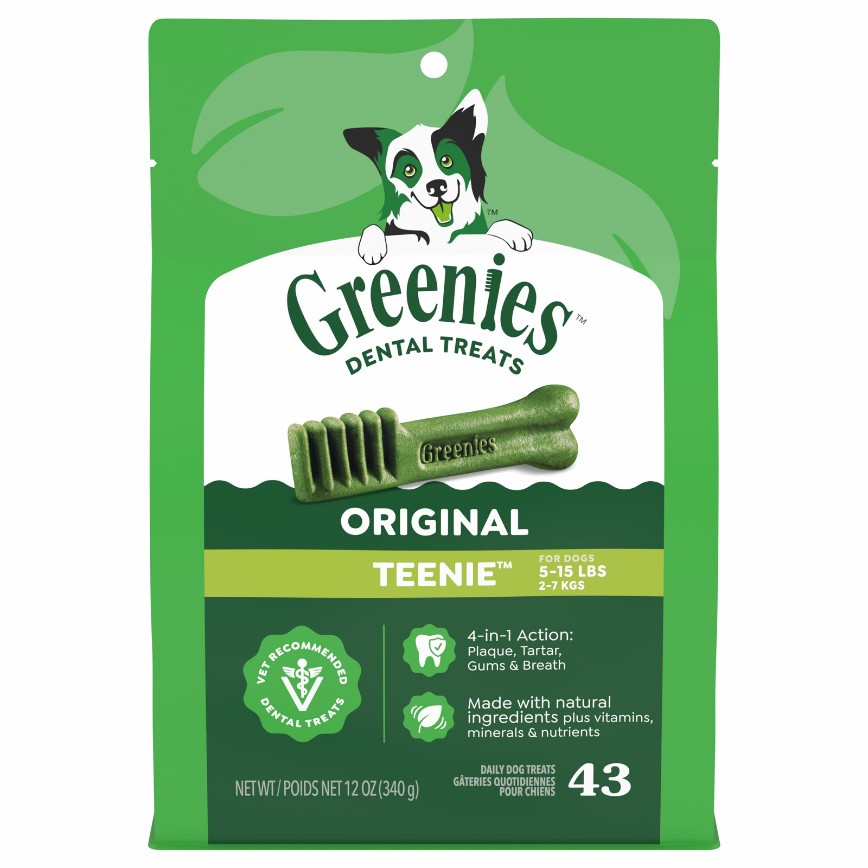 Greenies 狗零食 Original Teenie 潔齒骨 的骰犬用 43支 12oz (10272392) (新舊包裝隨機發貨)