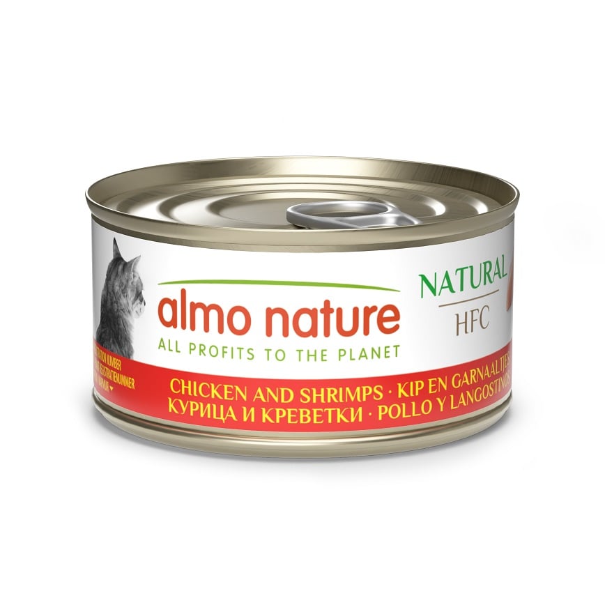 Almo Nature HFC 貓罐頭 天然系列 雞肉+鮮蝦 70g (9024)