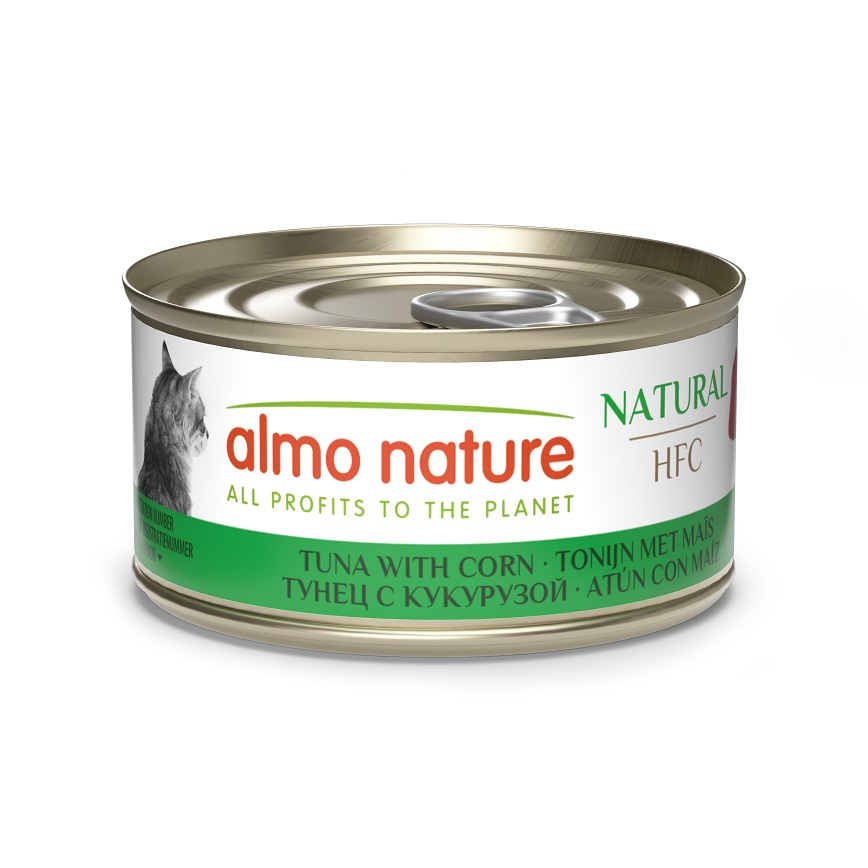 Almo Nature HFC 貓罐頭 天然系列 吞拿魚+粟米 70g (9033)