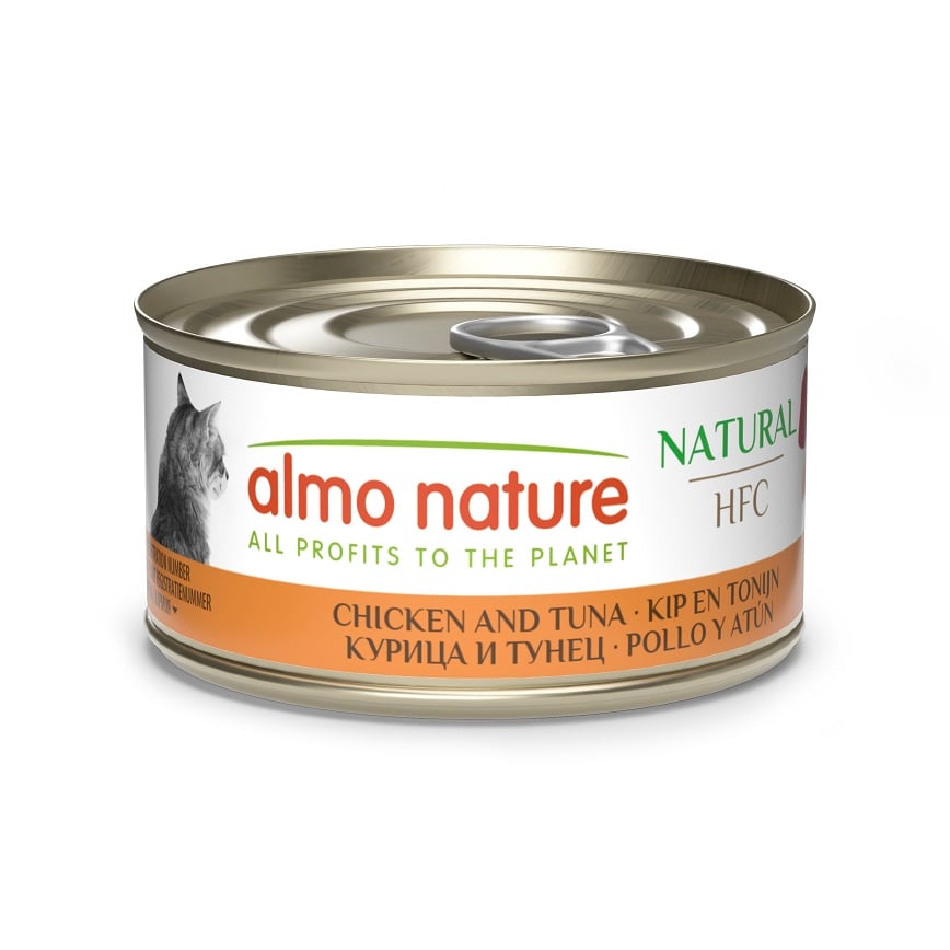 Almo Nature HFC 貓罐頭 天然系列 吞拿魚+雞肉 70g (9025)