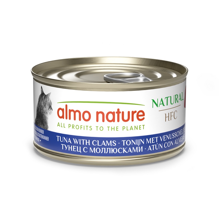 Almo Nature HFC 貓罐頭 天然系列 吞拿魚+蜆肉 70g (9045)
